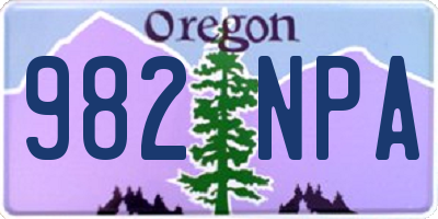 OR license plate 982NPA