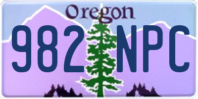 OR license plate 982NPC