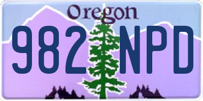 OR license plate 982NPD