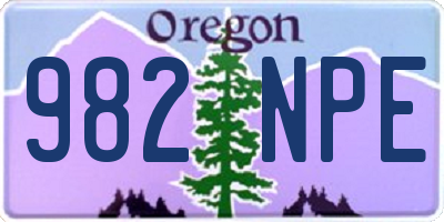 OR license plate 982NPE