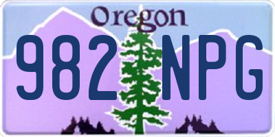 OR license plate 982NPG