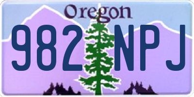 OR license plate 982NPJ