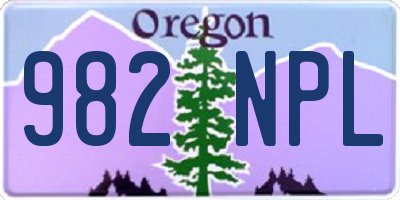 OR license plate 982NPL