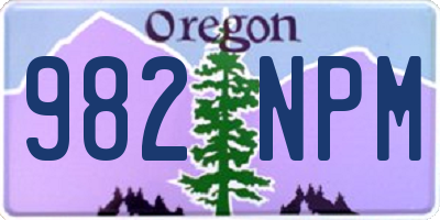 OR license plate 982NPM