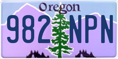 OR license plate 982NPN