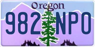 OR license plate 982NPO