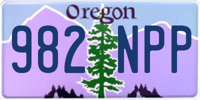 OR license plate 982NPP