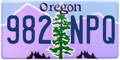 OR license plate 982NPQ