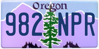 OR license plate 982NPR