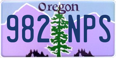 OR license plate 982NPS