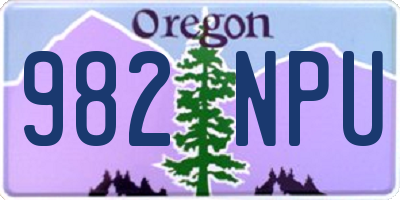 OR license plate 982NPU