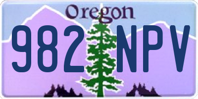OR license plate 982NPV
