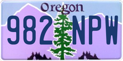 OR license plate 982NPW