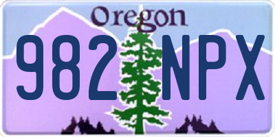 OR license plate 982NPX