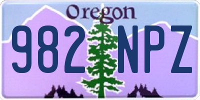 OR license plate 982NPZ