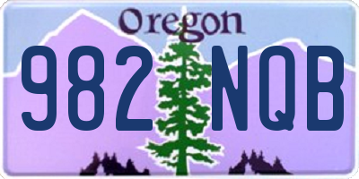 OR license plate 982NQB
