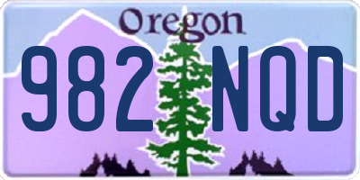 OR license plate 982NQD