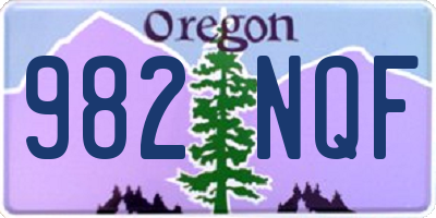 OR license plate 982NQF