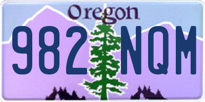 OR license plate 982NQM