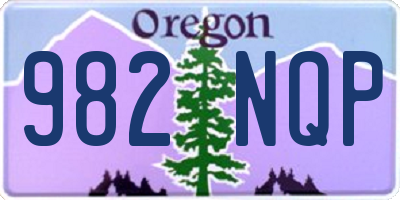 OR license plate 982NQP