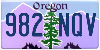 OR license plate 982NQV