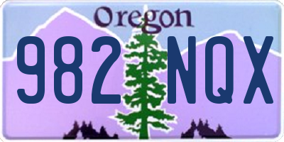 OR license plate 982NQX