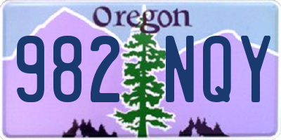 OR license plate 982NQY
