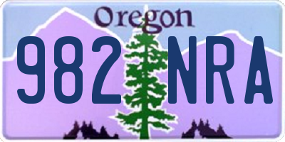 OR license plate 982NRA