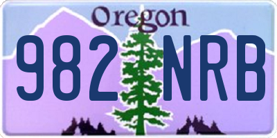OR license plate 982NRB