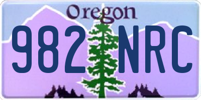 OR license plate 982NRC