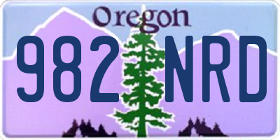 OR license plate 982NRD