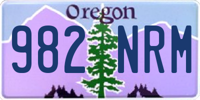 OR license plate 982NRM