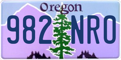 OR license plate 982NRO