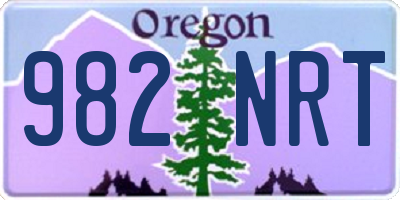 OR license plate 982NRT