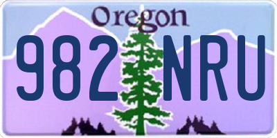 OR license plate 982NRU