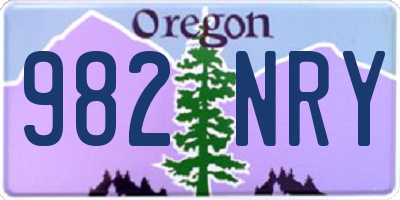 OR license plate 982NRY