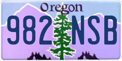 OR license plate 982NSB