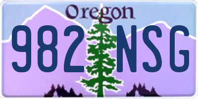 OR license plate 982NSG