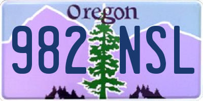 OR license plate 982NSL