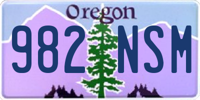 OR license plate 982NSM