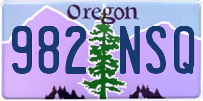 OR license plate 982NSQ