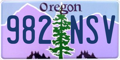 OR license plate 982NSV