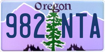 OR license plate 982NTA