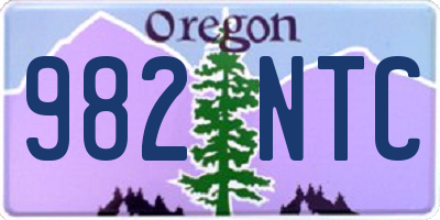 OR license plate 982NTC