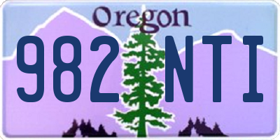 OR license plate 982NTI