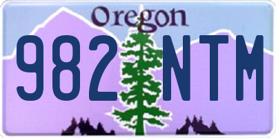 OR license plate 982NTM