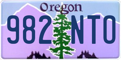 OR license plate 982NTO
