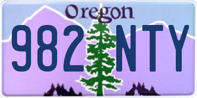 OR license plate 982NTY