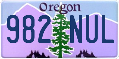 OR license plate 982NUL