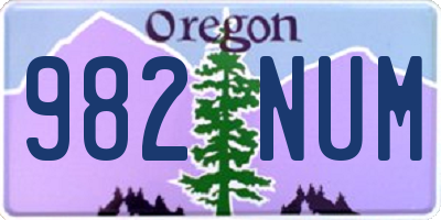 OR license plate 982NUM